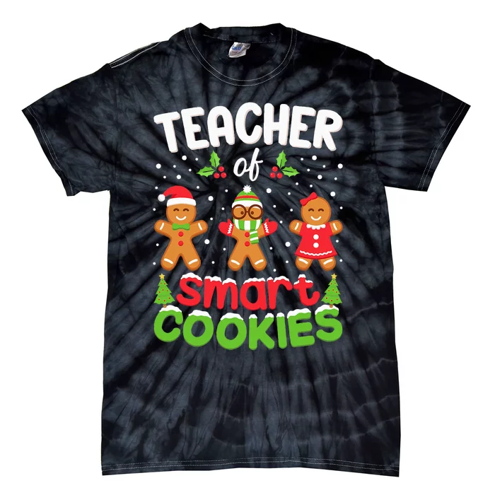 Teacher Of Smart Cookies Christmas Teacher Elf Squad Xmas Tie-Dye T-Shirt