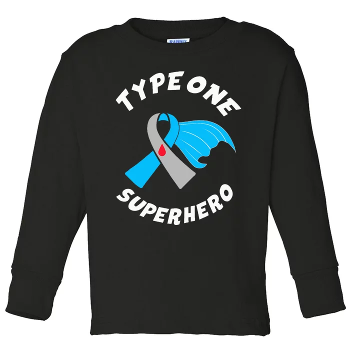 Type One Superhero Type 1 Diabetes Awareness Toddler Long Sleeve Shirt