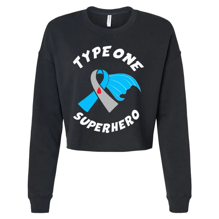 Type One Superhero Type 1 Diabetes Awareness Cropped Pullover Crew