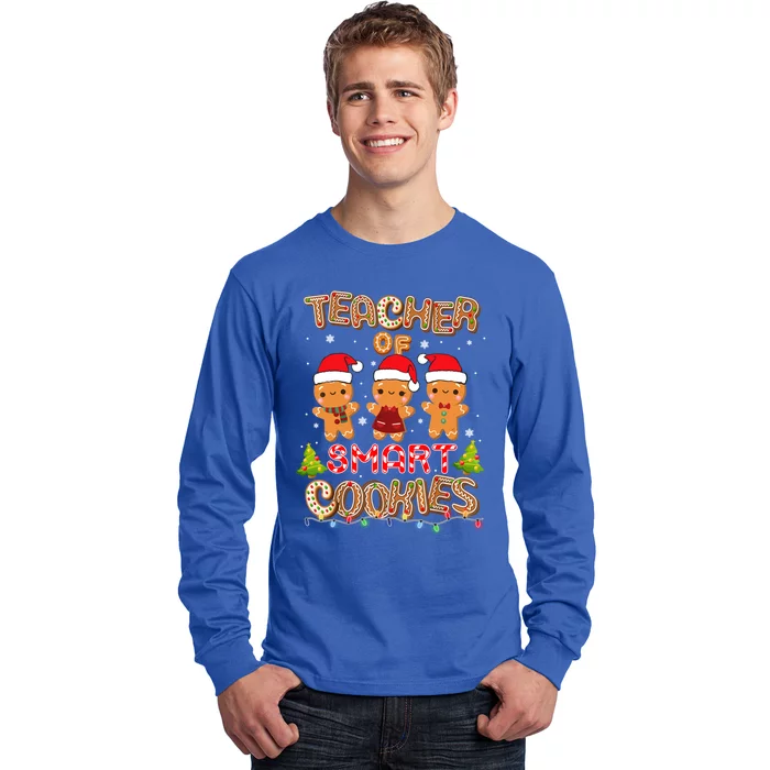 Teacher Of Smart Cookies Christmas Teacher Holiday Gift Long Sleeve Shirt