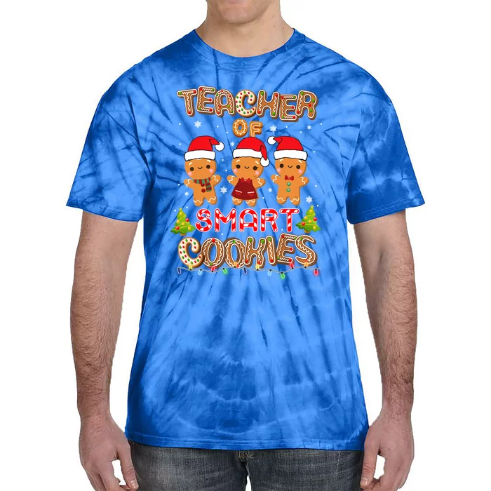 Teacher Of Smart Cookies Christmas Teacher Holiday Gift Tie-Dye T-Shirt