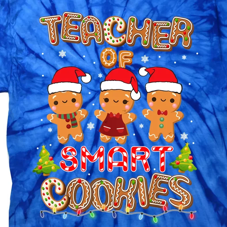 Teacher Of Smart Cookies Christmas Teacher Holiday Gift Tie-Dye T-Shirt