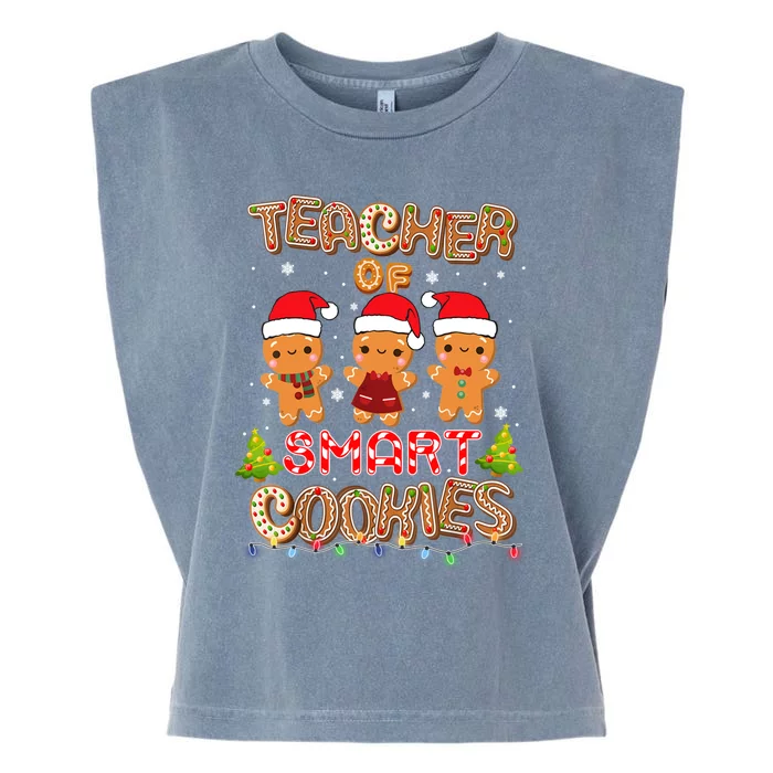 Teacher Of Smart Cookies Christmas Teacher Holiday Gift Garment-Dyed Women's Muscle Tee