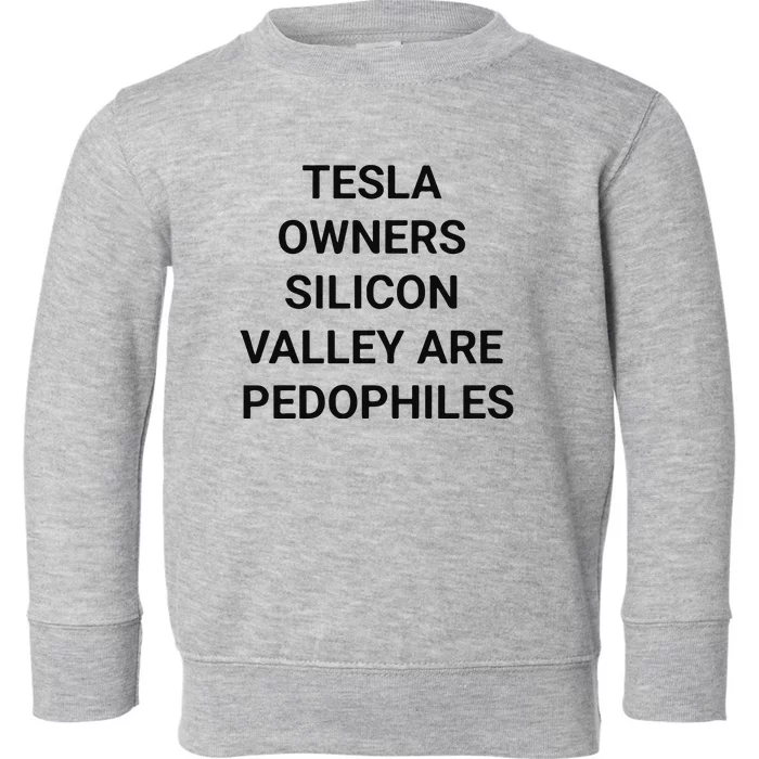 Tesla Owners Silicon Valley Are Pedophiles Toddler Sweatshirt