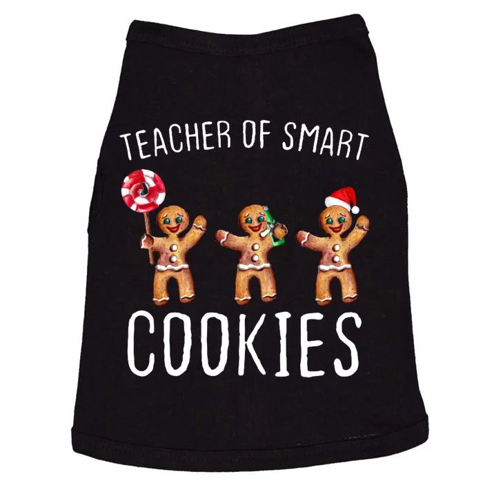 Teacher Of Smart Cookies Gingerbread Cute Christmas Doggie Tank