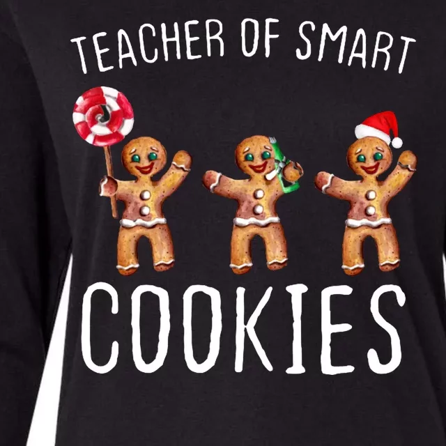 Teacher Of Smart Cookies Gingerbread Cute Christmas Womens Cotton Relaxed Long Sleeve T-Shirt