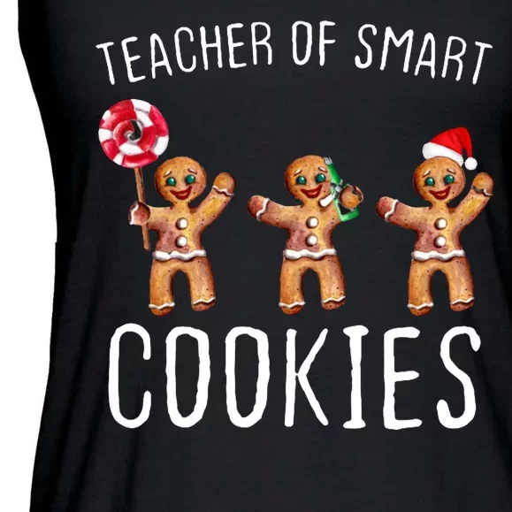 Teacher Of Smart Cookies Gingerbread Cute Christmas Ladies Essential Flowy Tank