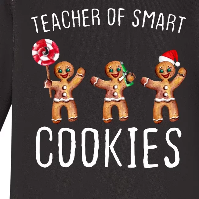 Teacher Of Smart Cookies Gingerbread Cute Christmas Baby Long Sleeve Bodysuit