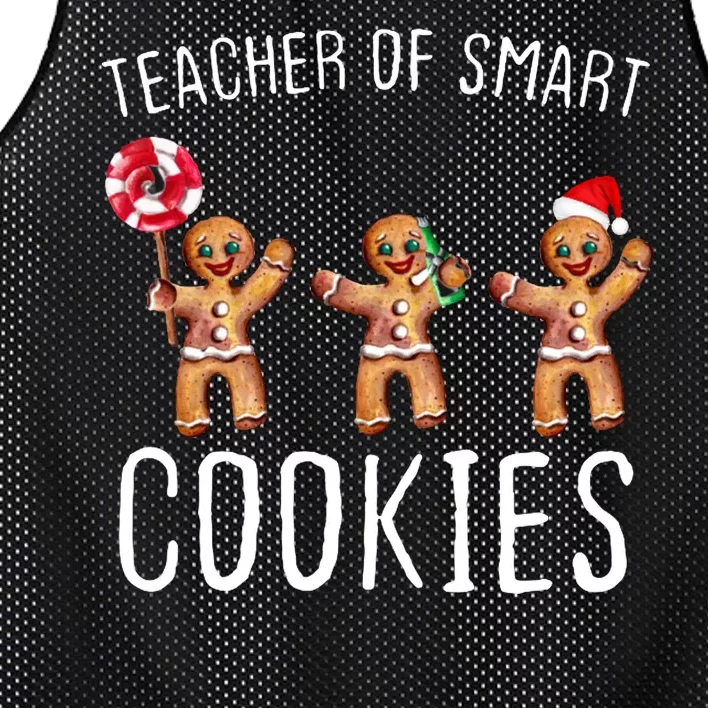 Teacher Of Smart Cookies Gingerbread Cute Christmas Mesh Reversible Basketball Jersey Tank