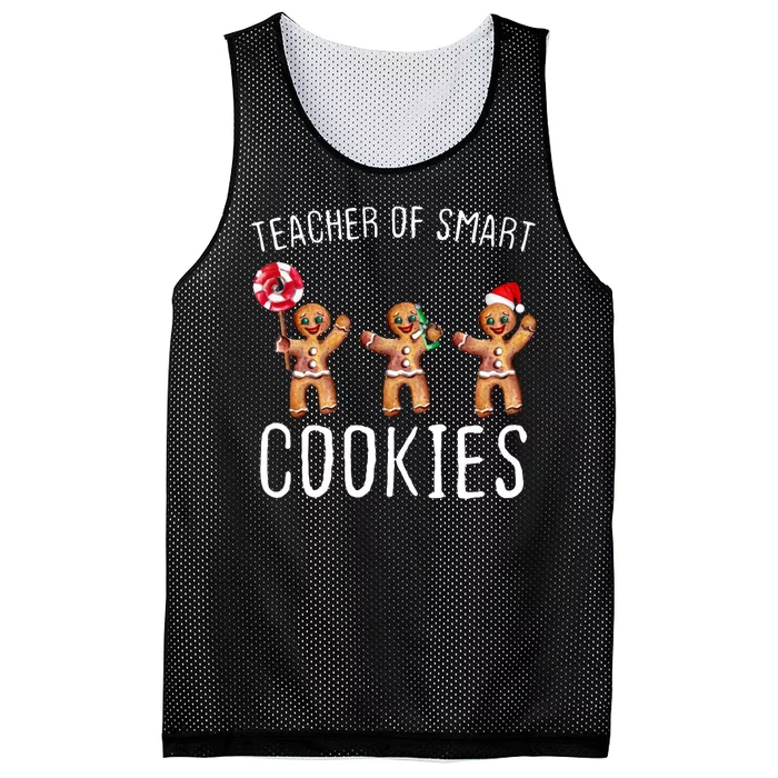 Teacher Of Smart Cookies Gingerbread Cute Christmas Mesh Reversible Basketball Jersey Tank