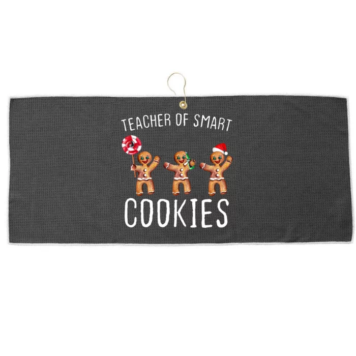 Teacher Of Smart Cookies Gingerbread Cute Christmas Large Microfiber Waffle Golf Towel