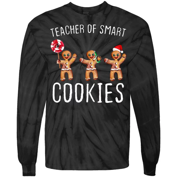 Teacher Of Smart Cookies Gingerbread Cute Christmas Tie-Dye Long Sleeve Shirt