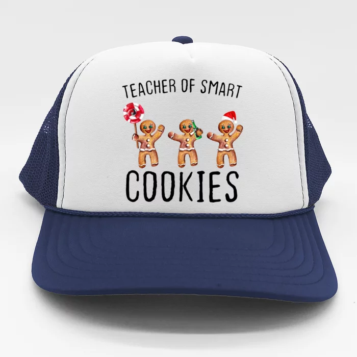 Teacher Of Smart Cookies Gingerbread Cute Christmas Trucker Hat