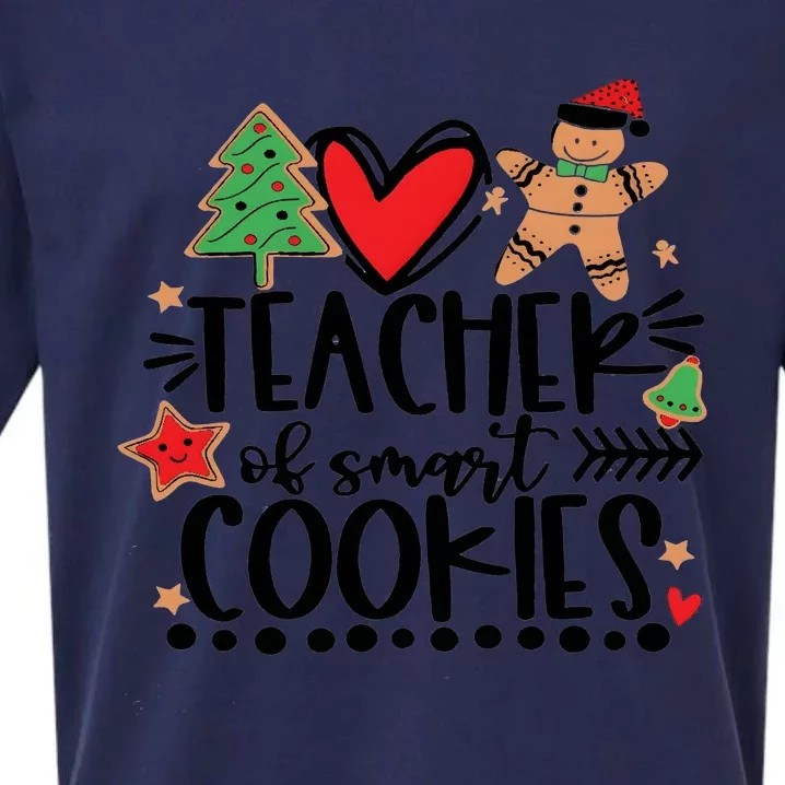 Teacher Of Smart Cookies Christmas Sueded Cloud Jersey T-Shirt