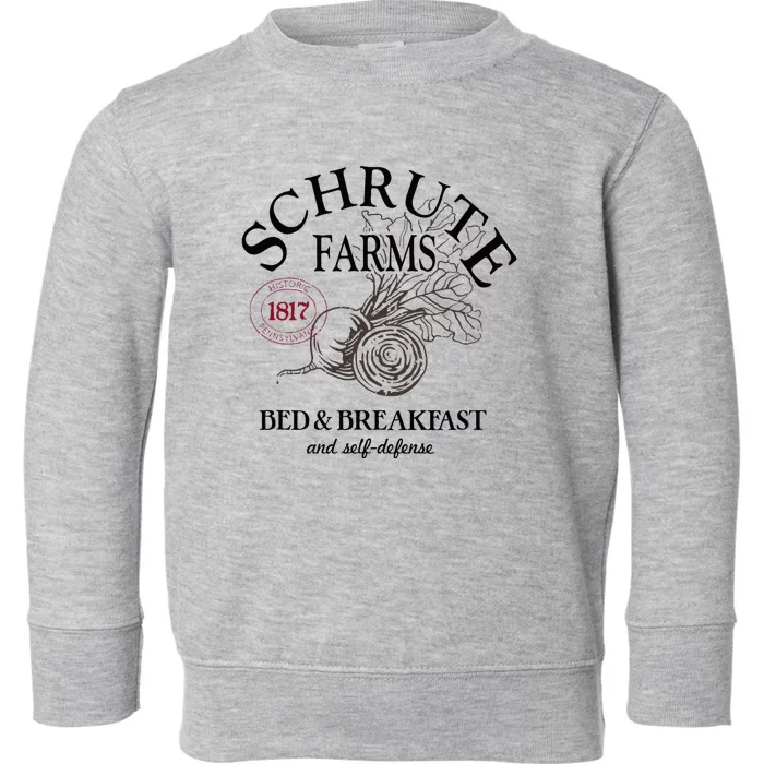 The Office Schrute Farms Large Label Toddler Sweatshirt