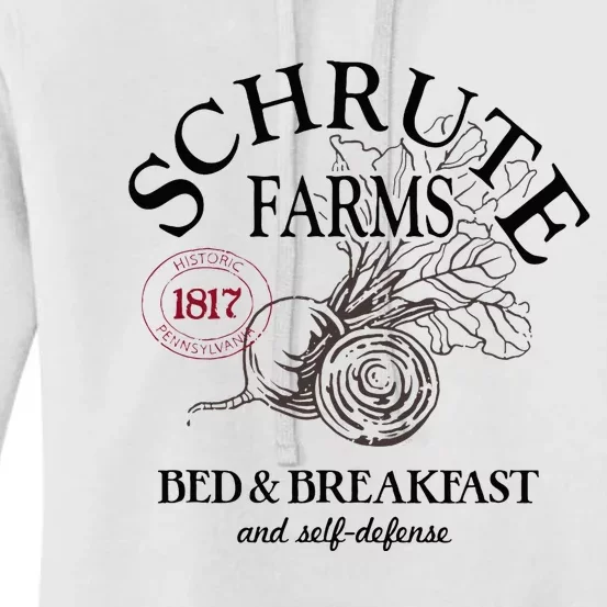 The Office Schrute Farms Large Label Women's Pullover Hoodie