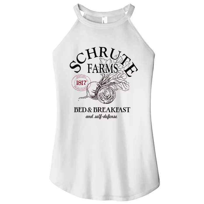 The Office Schrute Farms Large Label Women’s Perfect Tri Rocker Tank