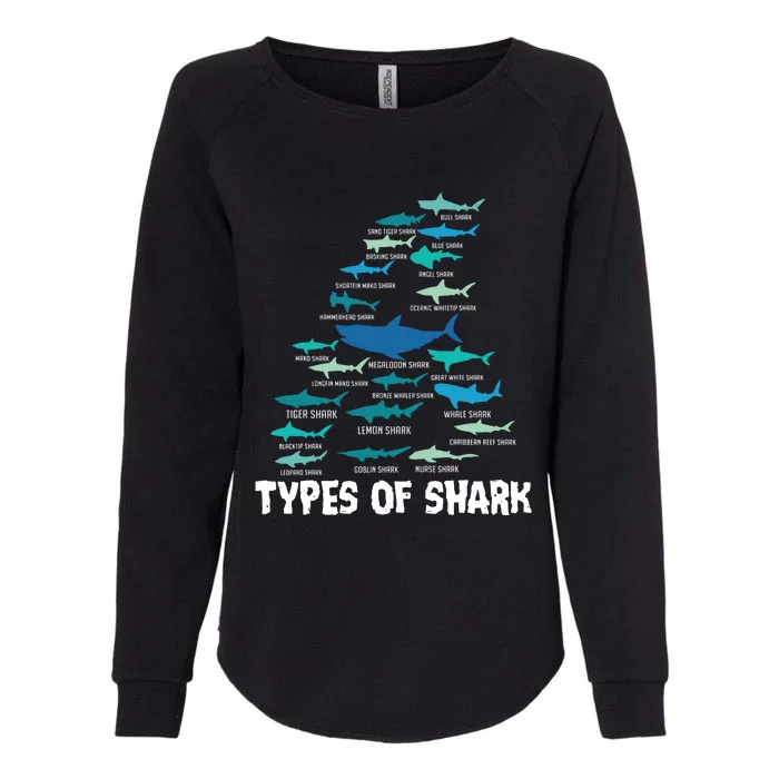 Types Of Shark Megalodon Great White Nurse Shark Womens California Wash Sweatshirt