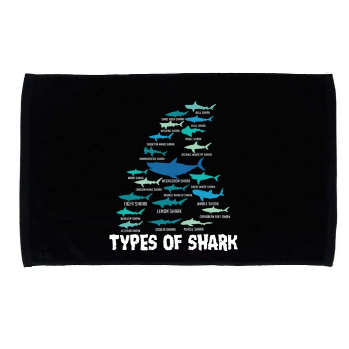 Types Of Shark Megalodon Great White Nurse Shark Microfiber Hand Towel