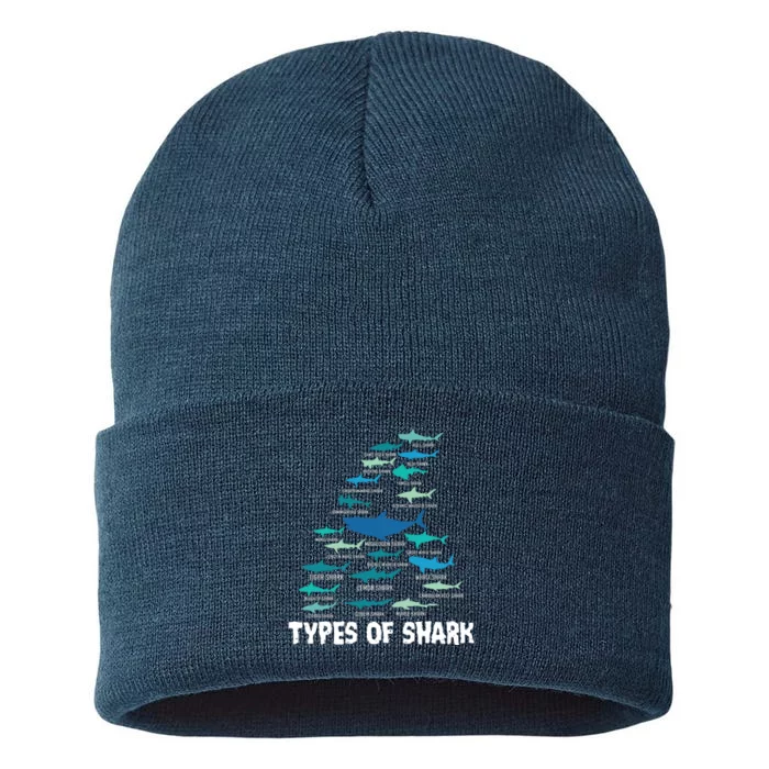 Types Of Shark Megalodon Great White Nurse Shark Sustainable Knit Beanie