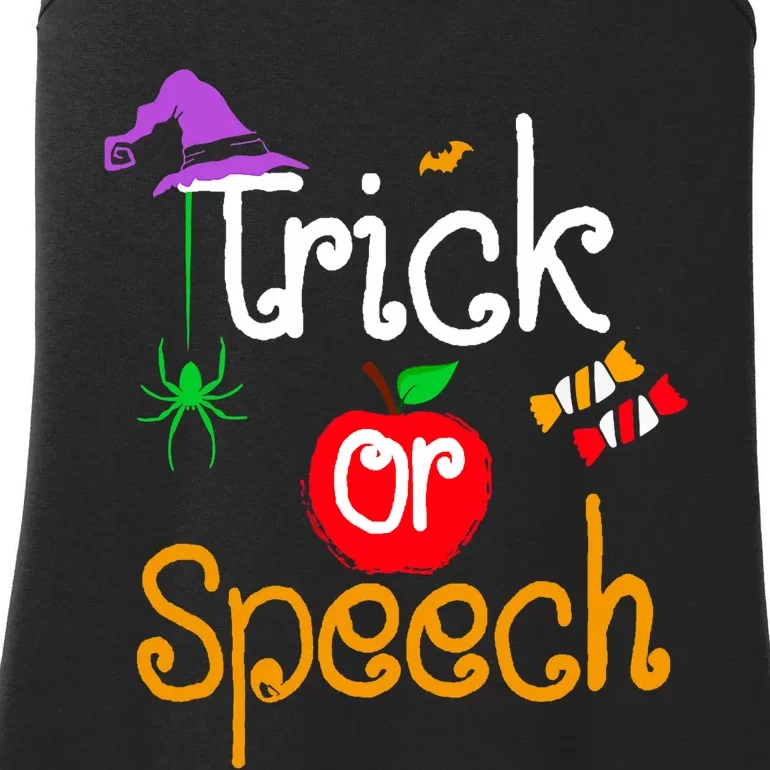 Tricks Or Speech Languages Teacher Halloween Costume Ladies Essential Tank