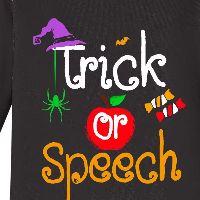 Tricks Or Speech Languages Teacher Halloween Costume Baby Long Sleeve Bodysuit