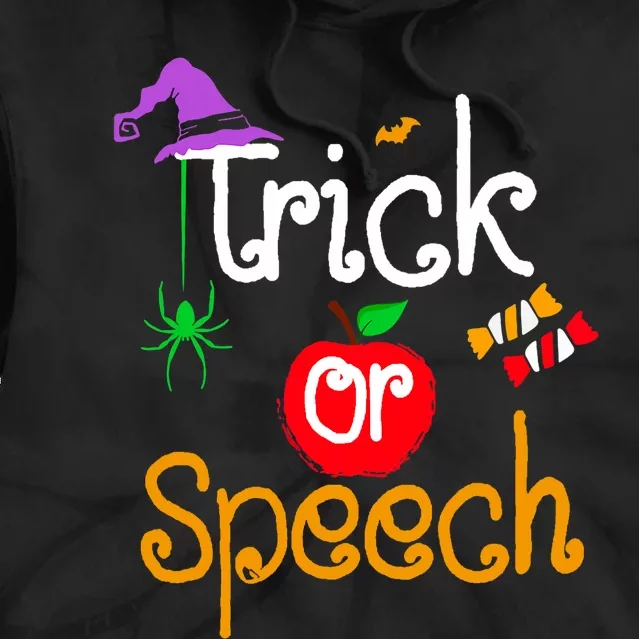 Tricks Or Speech Languages Teacher Halloween Costume Tie Dye Hoodie