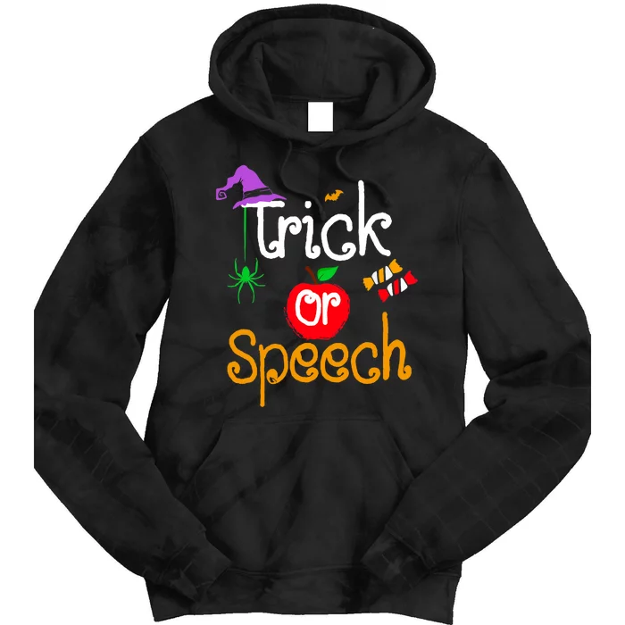 Tricks Or Speech Languages Teacher Halloween Costume Tie Dye Hoodie