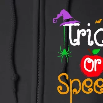 Tricks Or Speech Languages Teacher Halloween Costume Full Zip Hoodie