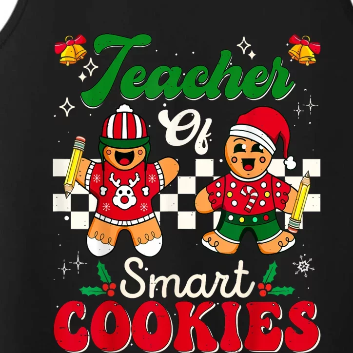 Teacher Of Smart Cookies Gingerbread Christmas Teachers Performance Tank