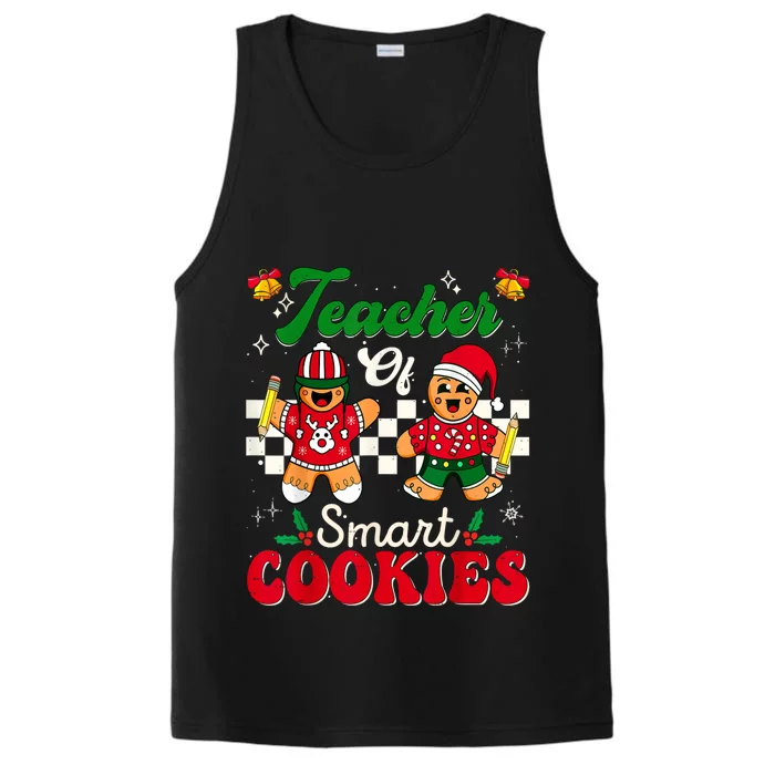 Teacher Of Smart Cookies Gingerbread Christmas Teachers Performance Tank