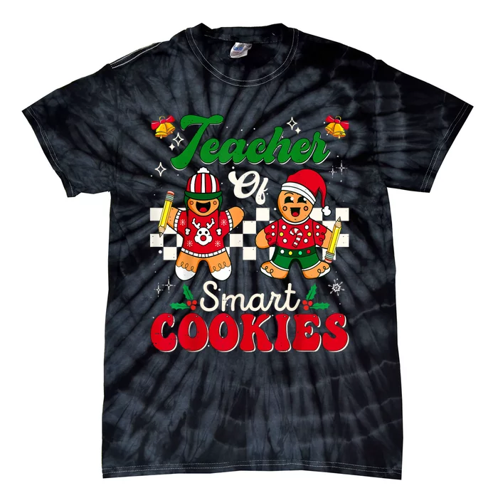 Teacher Of Smart Cookies Gingerbread Christmas Teachers Tie-Dye T-Shirt