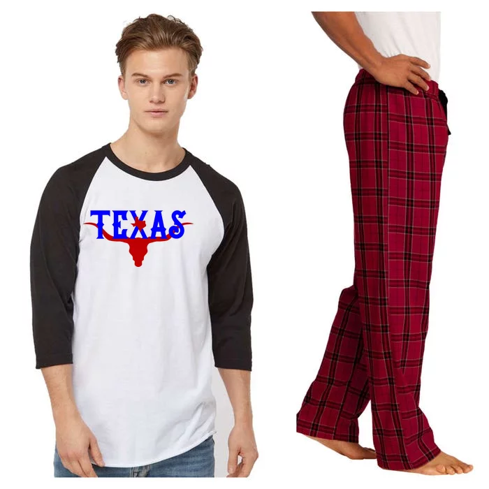 Texas Original State Longhorn Logo Raglan Sleeve Pajama Set