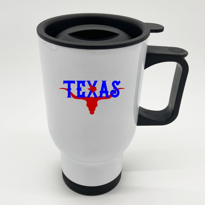 Texas Original State Longhorn Logo Front & Back Stainless Steel Travel Mug