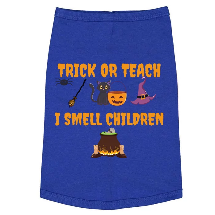 Trick Or Teach I Smell Children Funnny Halloween Teachers Funny Gift Doggie Tank