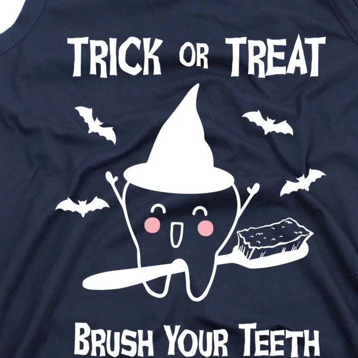 Trick Or Treat Brush Your Teeth Funny Dentist Halloween Cool Gift Tank Top