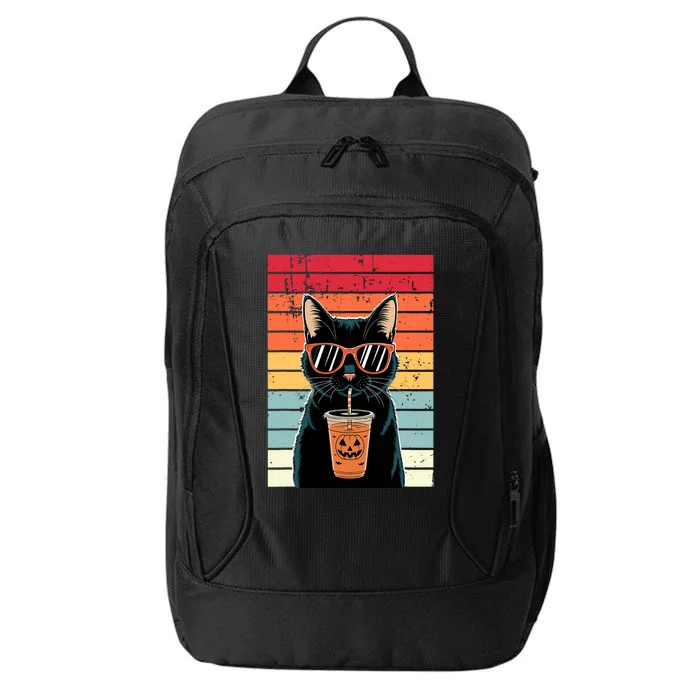 Trick Or Treat Black Cat Hipster Funny Halloween Black Cat City Backpack