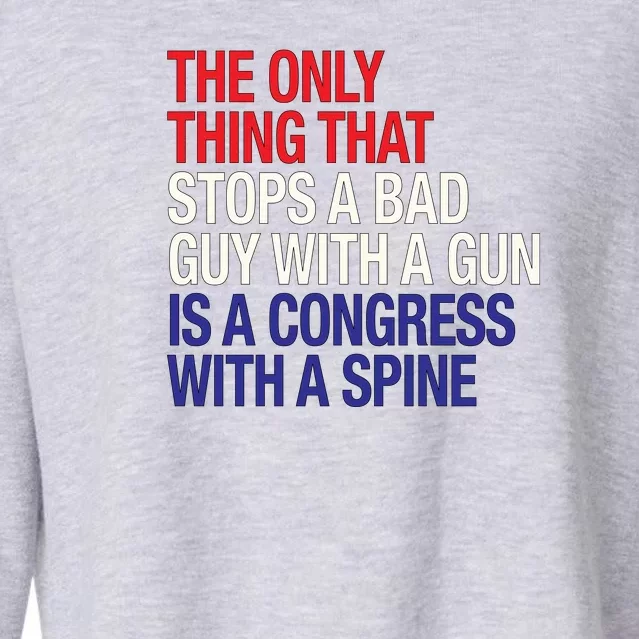 The Only Thing That Stops A Bad Guy With A Gun Is A Congress With A Spine Cropped Pullover Crew