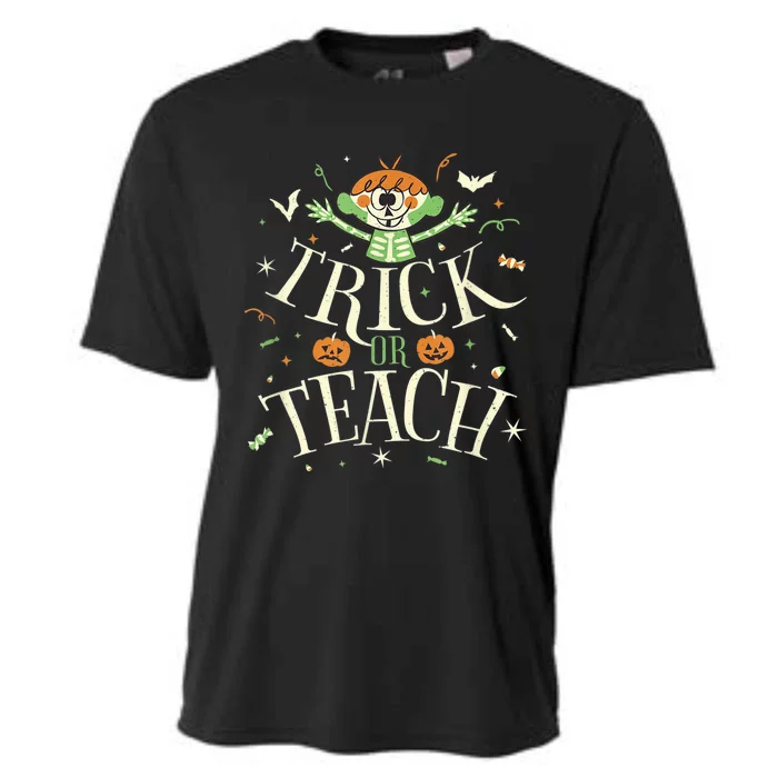 Trick Or Teach Funny Teacher Halloween Costume Cooling Performance Crew T-Shirt