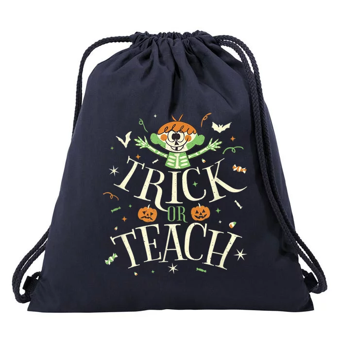 Trick Or Teach Funny Teacher Halloween Costume Drawstring Bag