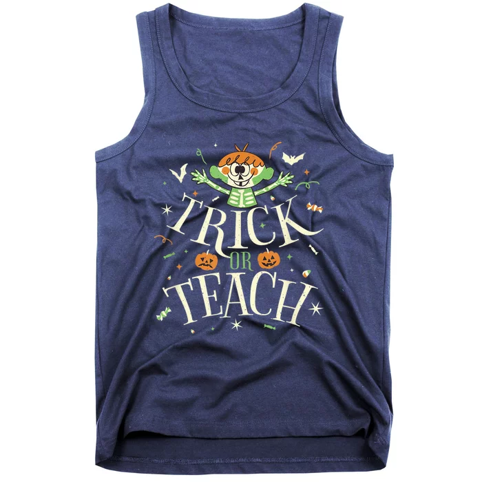 Trick Or Teach Funny Teacher Halloween Costume Tank Top