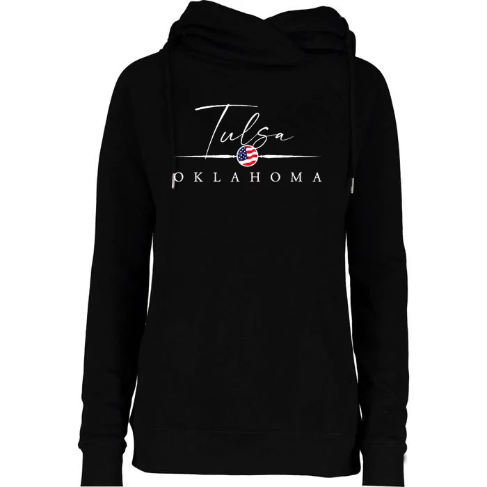 Tulsa Oklahoma Womens Funnel Neck Pullover Hood