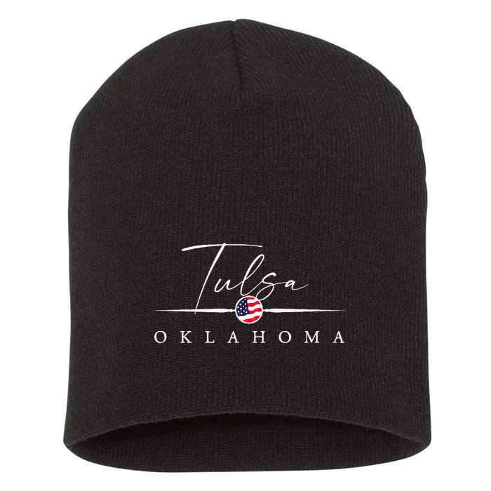 Tulsa Oklahoma Short Acrylic Beanie