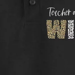 Teacher Of The Wild Things Leopard Print Funny Teacher Dry Zone Grid Performance Polo