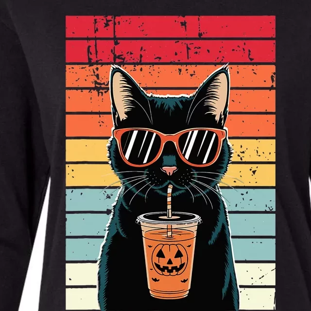 Trick Or Treat Black Cat Hipster Womens Cotton Relaxed Long Sleeve T-Shirt