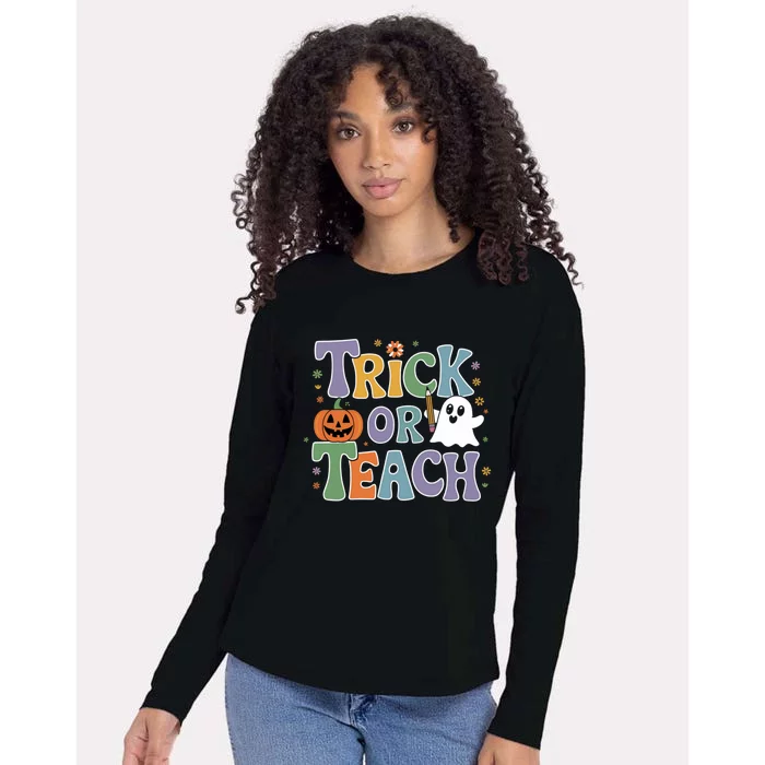 Trick Or Teach Gift Womens Cotton Relaxed Long Sleeve T-Shirt