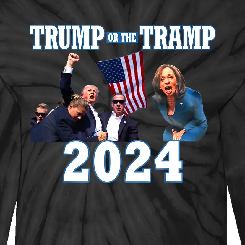 Trump Or The Tramp 2024 Vote For Trump Trump Vance 2024 Tie-Dye Long Sleeve Shirt