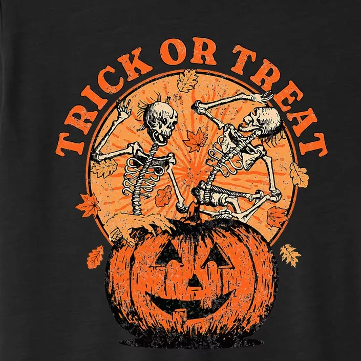 Trick or Treat  Halloween Pumpkin Skeleton ChromaSoft Performance T-Shirt