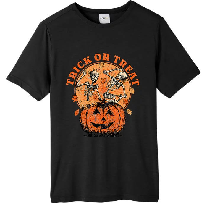 Trick or Treat  Halloween Pumpkin Skeleton ChromaSoft Performance T-Shirt