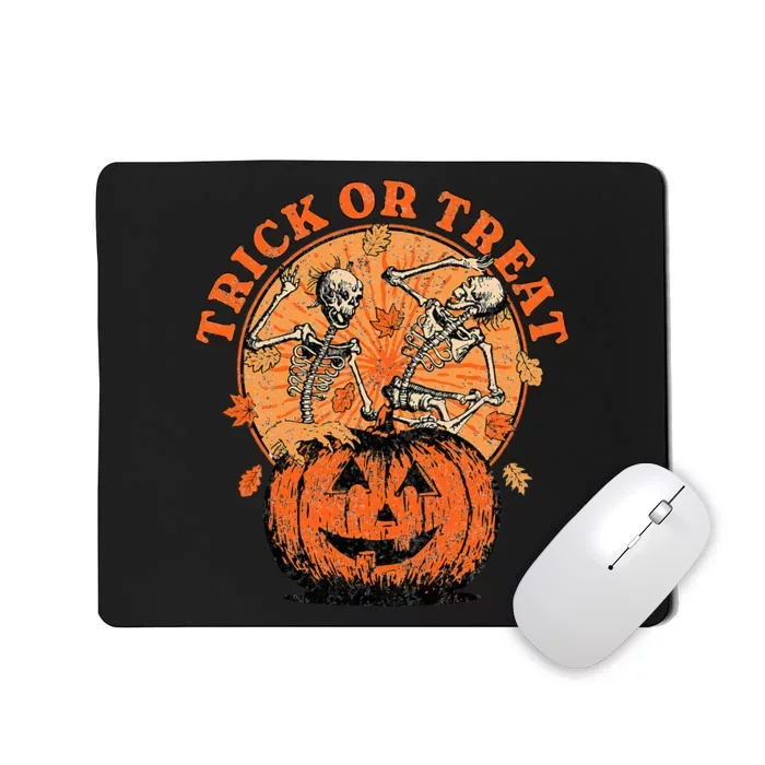 Trick or Treat  Halloween Pumpkin Skeleton Mousepad